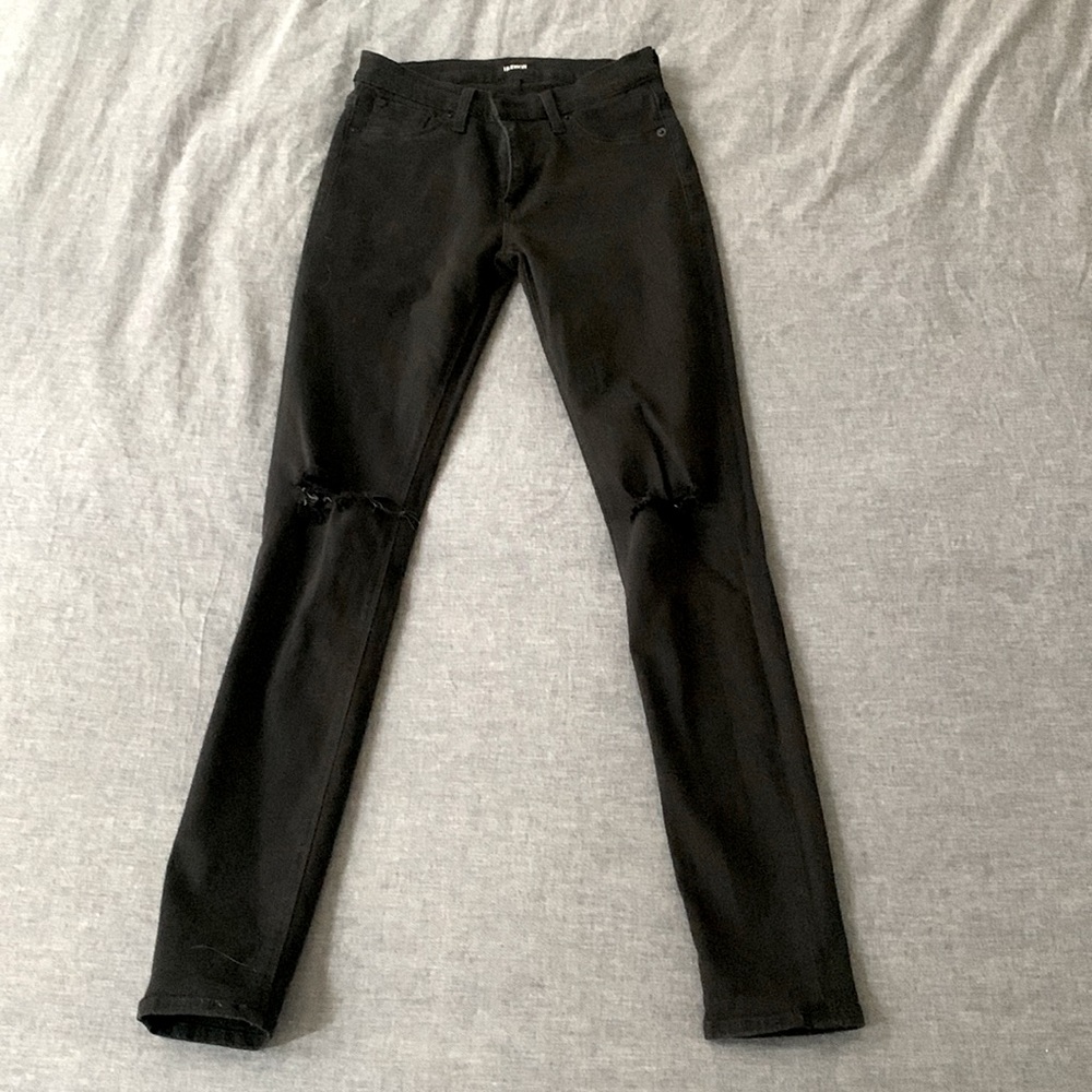 Hudson Jeans, 26, stretchy, high rise, ripped knees (came that way)